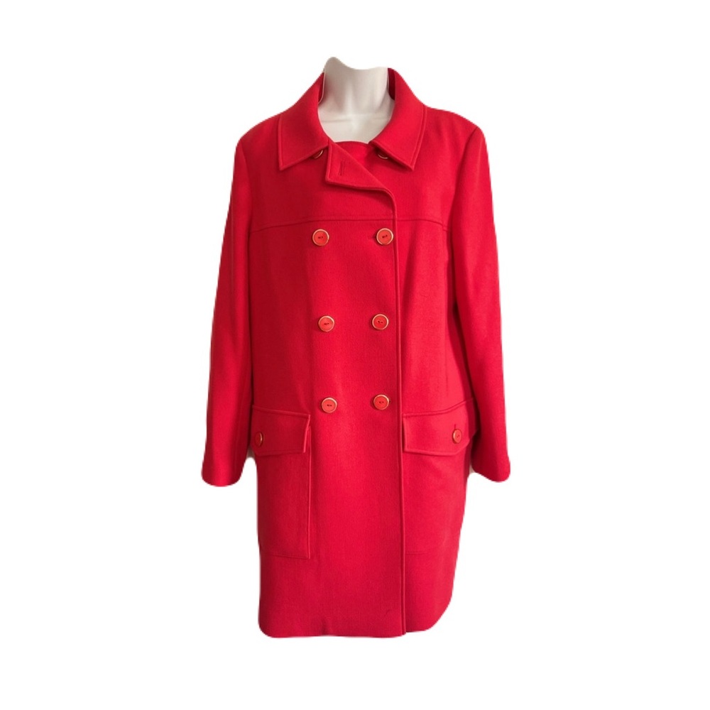 DKNY Coral 100% Wool Pea Coat, Size M